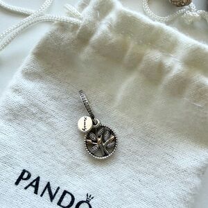 PANDORA Tree of Life Dangle Charm two toned.